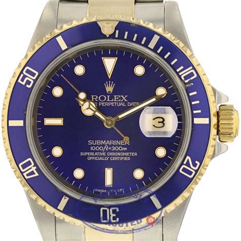 rolex submariner gold steel blue dial|rolex submariner blue gold price.